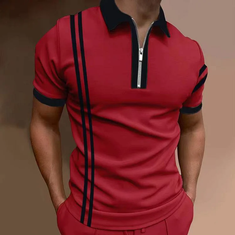 BrosWear Casual Line Contrasting Fashion Polo Shirt