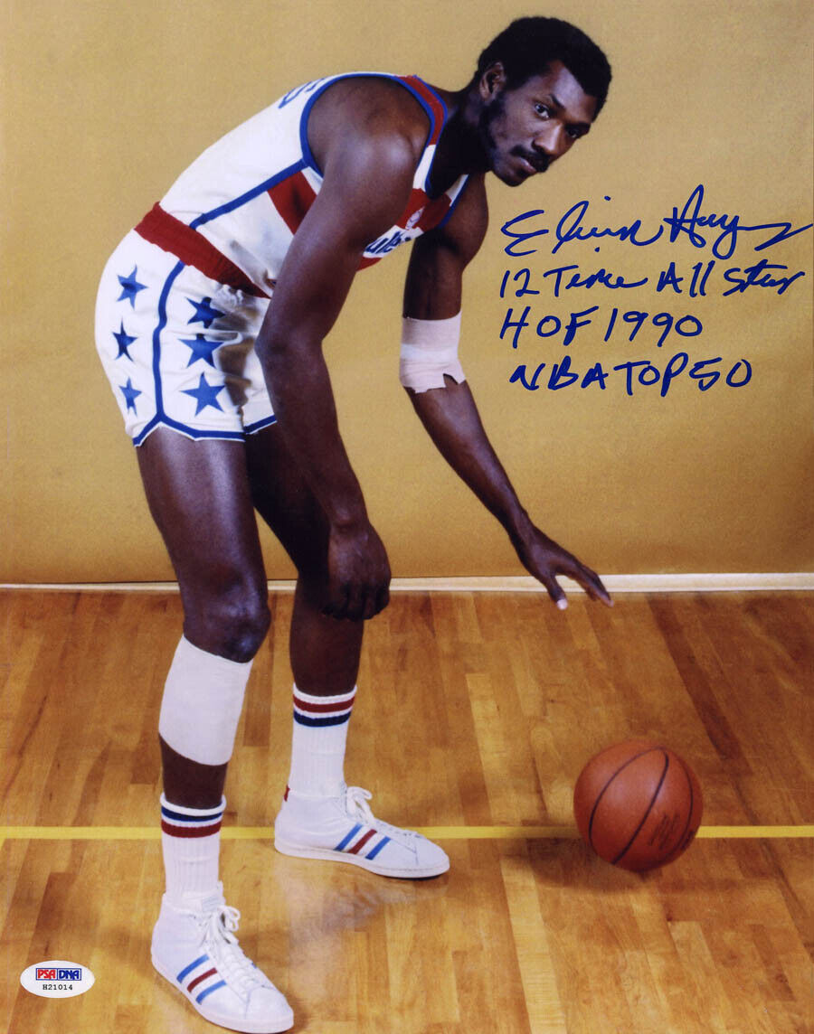 Elvin Hayes SIGNED 11x14 Photo Poster painting + 12 x All Star HOF 90 TOP 50 PSA/DNA AUTOGRAPHED