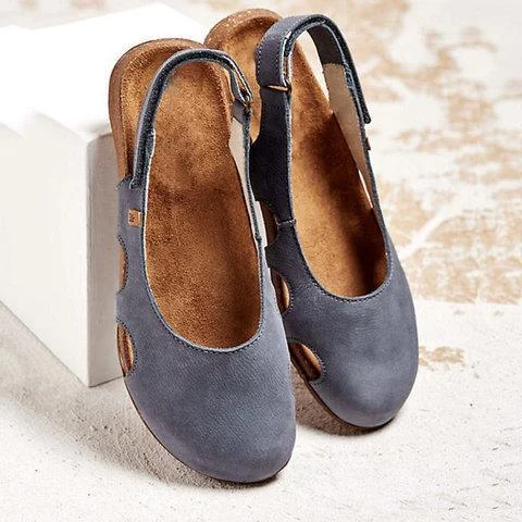 New Women Casual Wedges Sandals Summer Buckle Hot Gladiator Retro Non-slip Sandals Flock Ladies Party Office Shoes