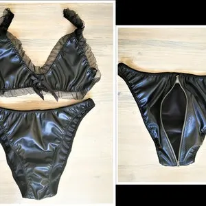 pornhint Pornhint Leather Sissy Lingerie, Crossdresser Lingerie, Leather Lingerie, BDSM Lingerie, Harness Lingerie, Men Lingerie, Zipper Femboy Panty, Fetish