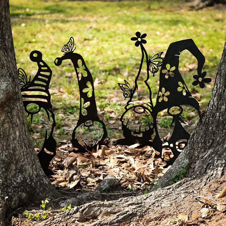 Metal Garden Art - Gnomes Silhouette