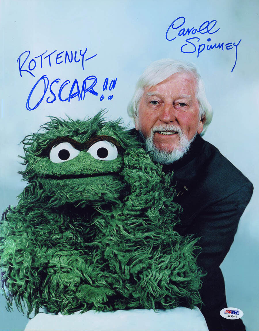 Caroll Spinney SIGNED 11x14 Photo Poster painting Big Bird Oscar the Grouch PSA/DNA AUTOGRAPHED