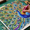 Framed Diamond Painting - Special Shaped - Peacock (25x25cm)