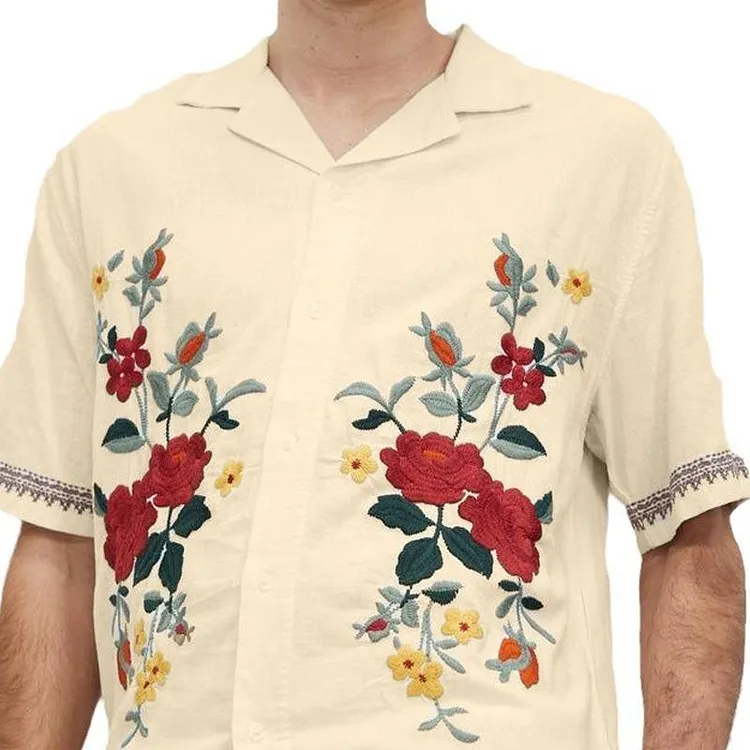 Men's Retro Casual Loose Short Sleeve Shirt 27314066X