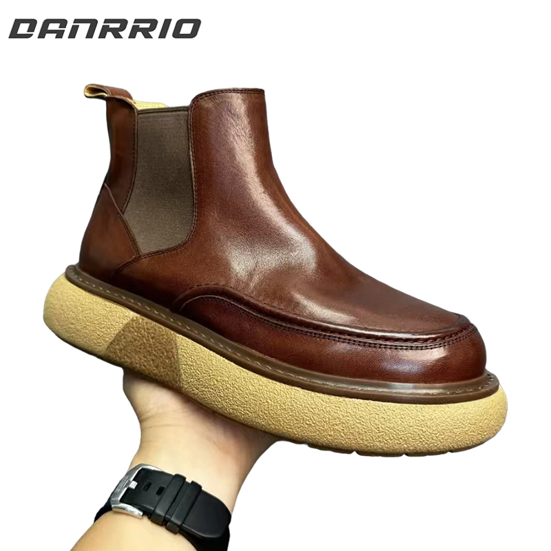DANRRIO Handmade Retro Horsehide British Style Chelsea Boots | Horsehide Martin Boots  DANRRIO.COM DANRRIO