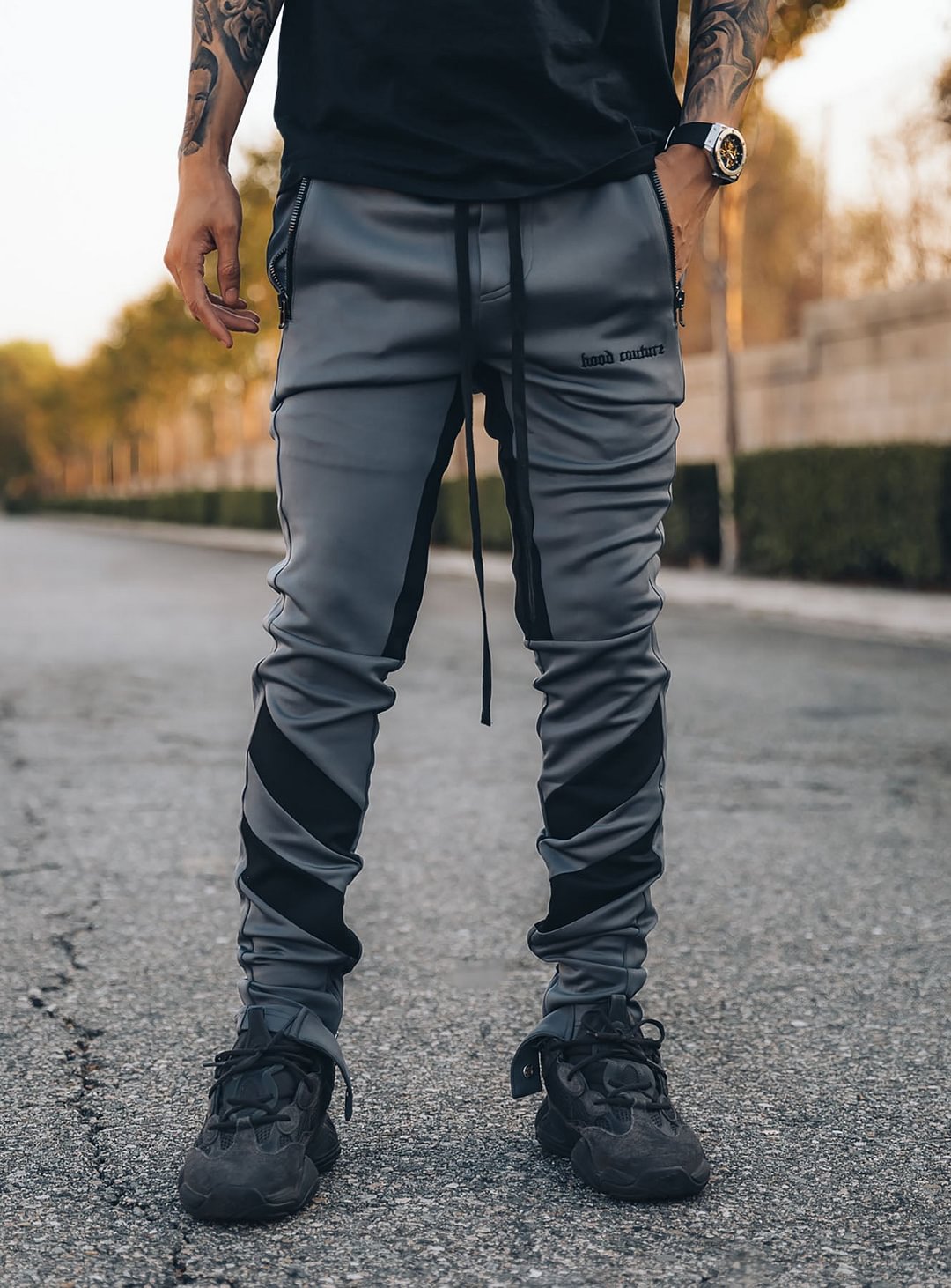 Line Track Pants in Grey