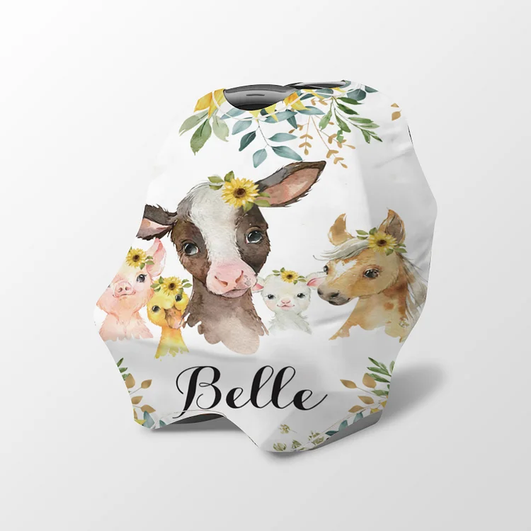 Personalized Farm Baby Car Seat Canopy| Canopyl209