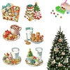 (US Local)6pcs Xmas Food  DIY Diamond Painting Art Pendant Wall Door Decoration