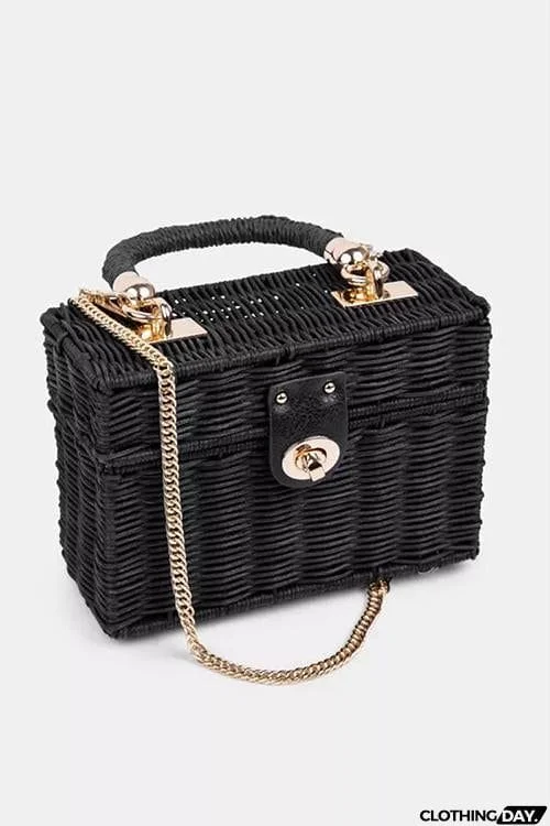 Straw Crossbody Tote Clutch Bag