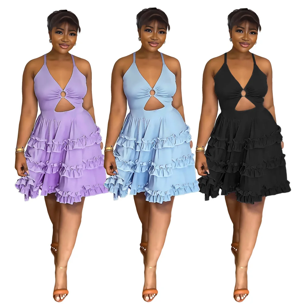 Backless Suspenders Sexy Wooden Ears Sexy Slim Dress | IFYHOME