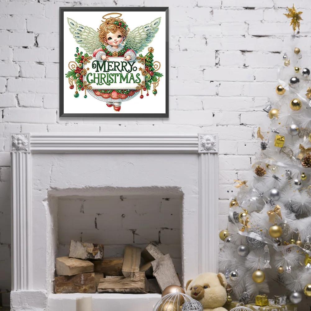 Diamond Painting - Partial Special Shaped Drill - Christmas Angel(Canvas|30*30cm)