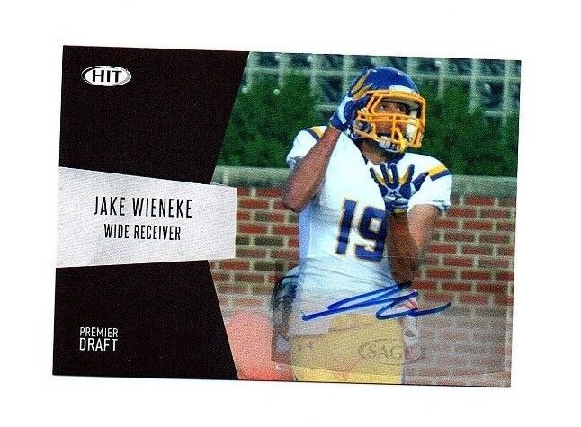 Jake Wieneke South Dakota State signed autograph 2018 HIT Draft rookie card