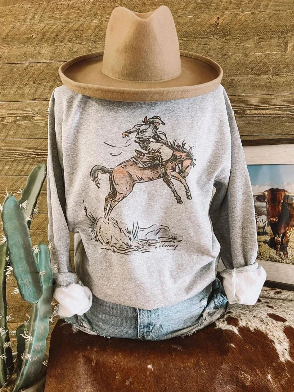 Wild West Cowboy Pullover Women's Sweatshirt