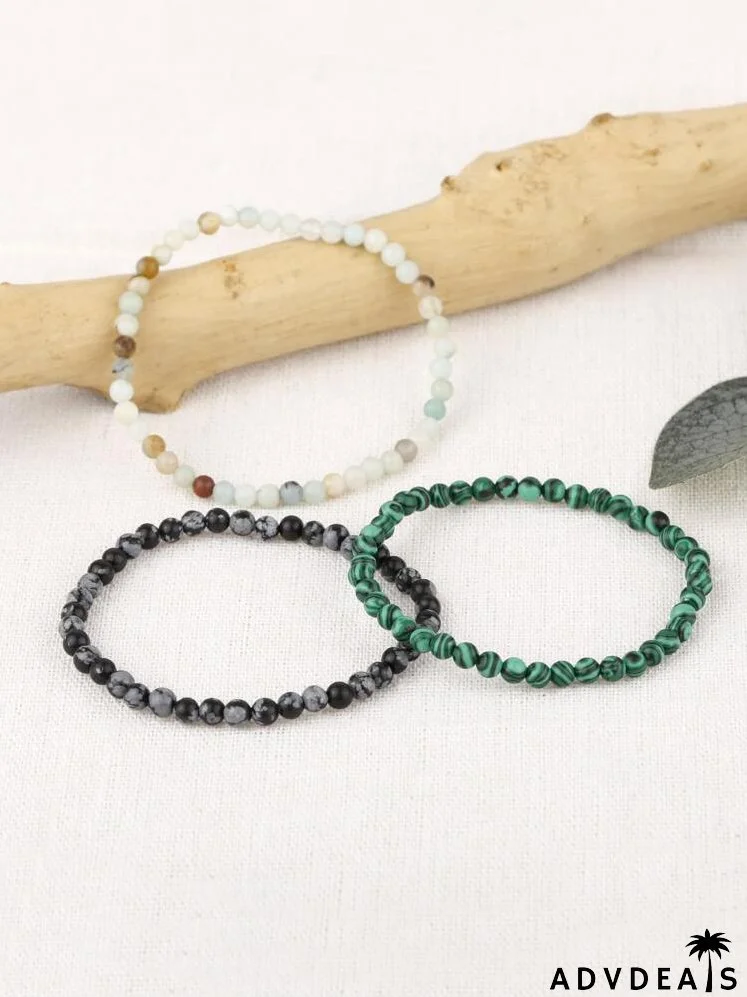 3pcs Stone Beaded Bracelet