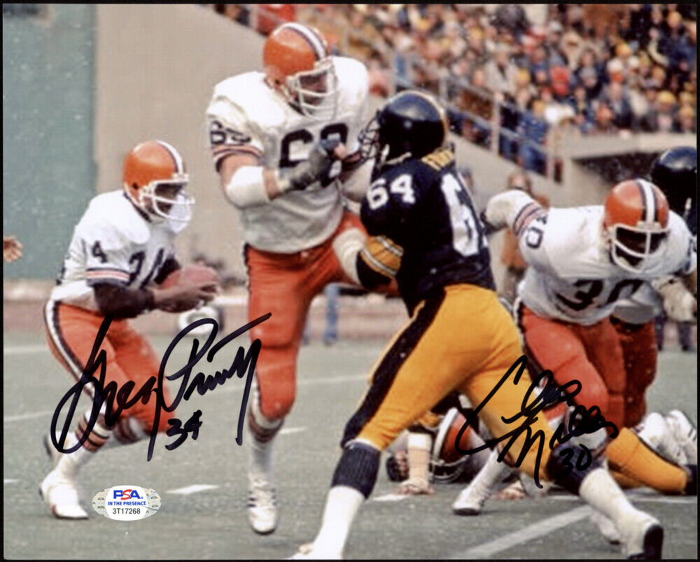 2fer Greg Pruitt Cleo Miller Signed Cleveland Browns 8x10 Football Photo Poster painting PSA COA