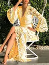 Sexy Lace Split-Joint Slim Maxi Dress