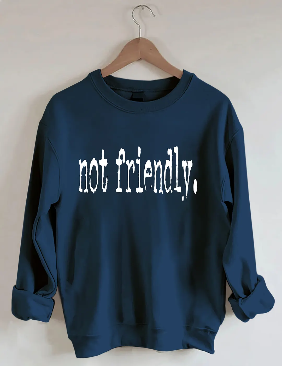 Not Friendly Typography Sweatshirt