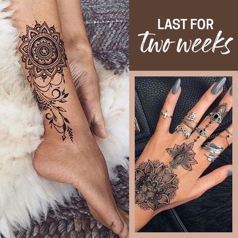 easy henna tattoo ink with stencils set