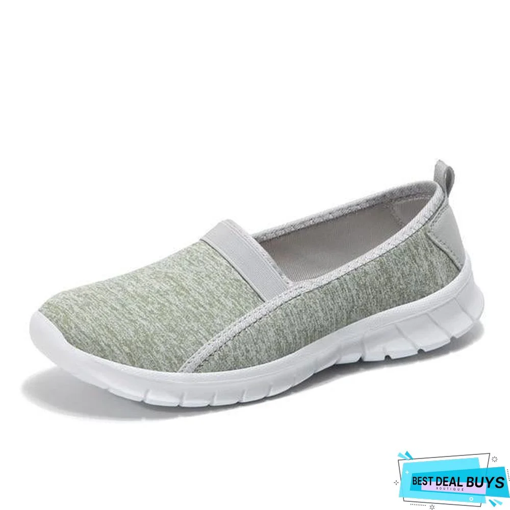 Women Slip On Loafers Plus Size Breathable Mesh Ballet Sneakers Flat Shoes