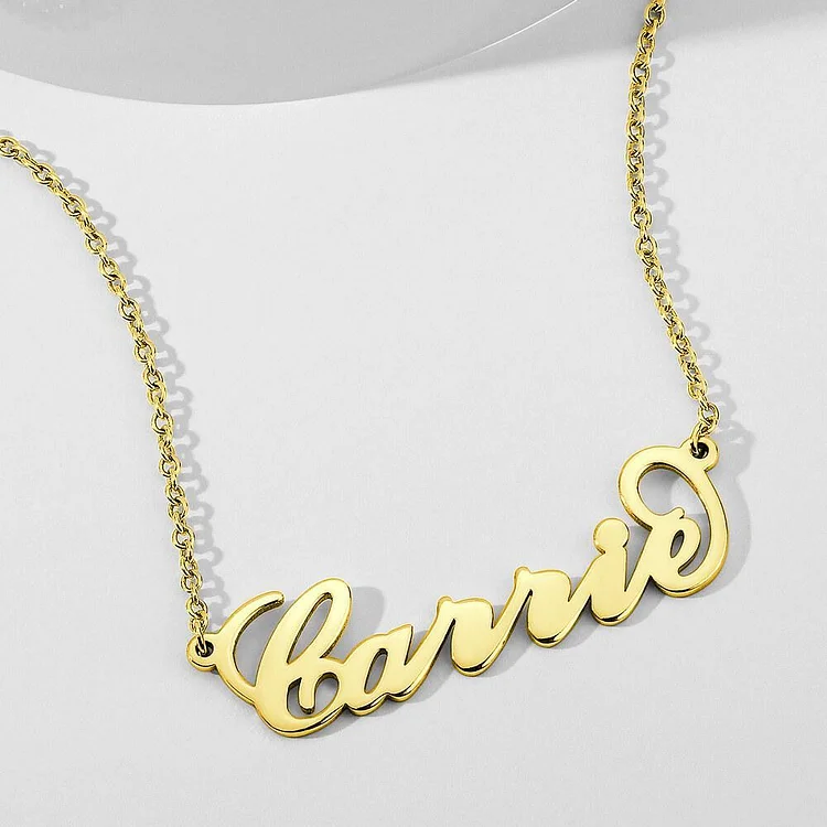 Soufeel Custom 14K Gold Carrie Name Necklace - Gift Ideas for Her- Personalized  Name Necklace - Custom Name