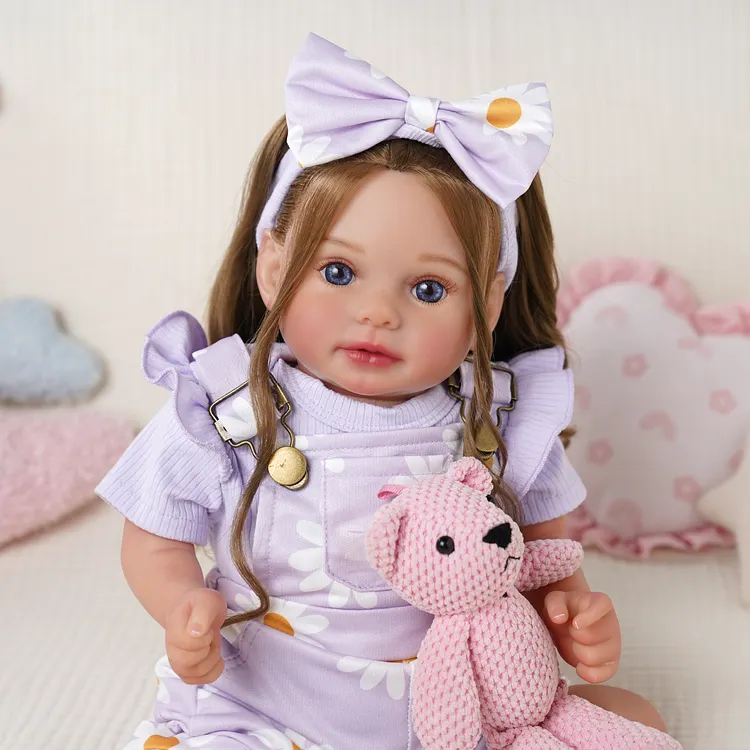 Babeside Esme 20&ldquo; Vinyl Toddler Girl Reborn Doll in Lavender Daisy Princess Outfit