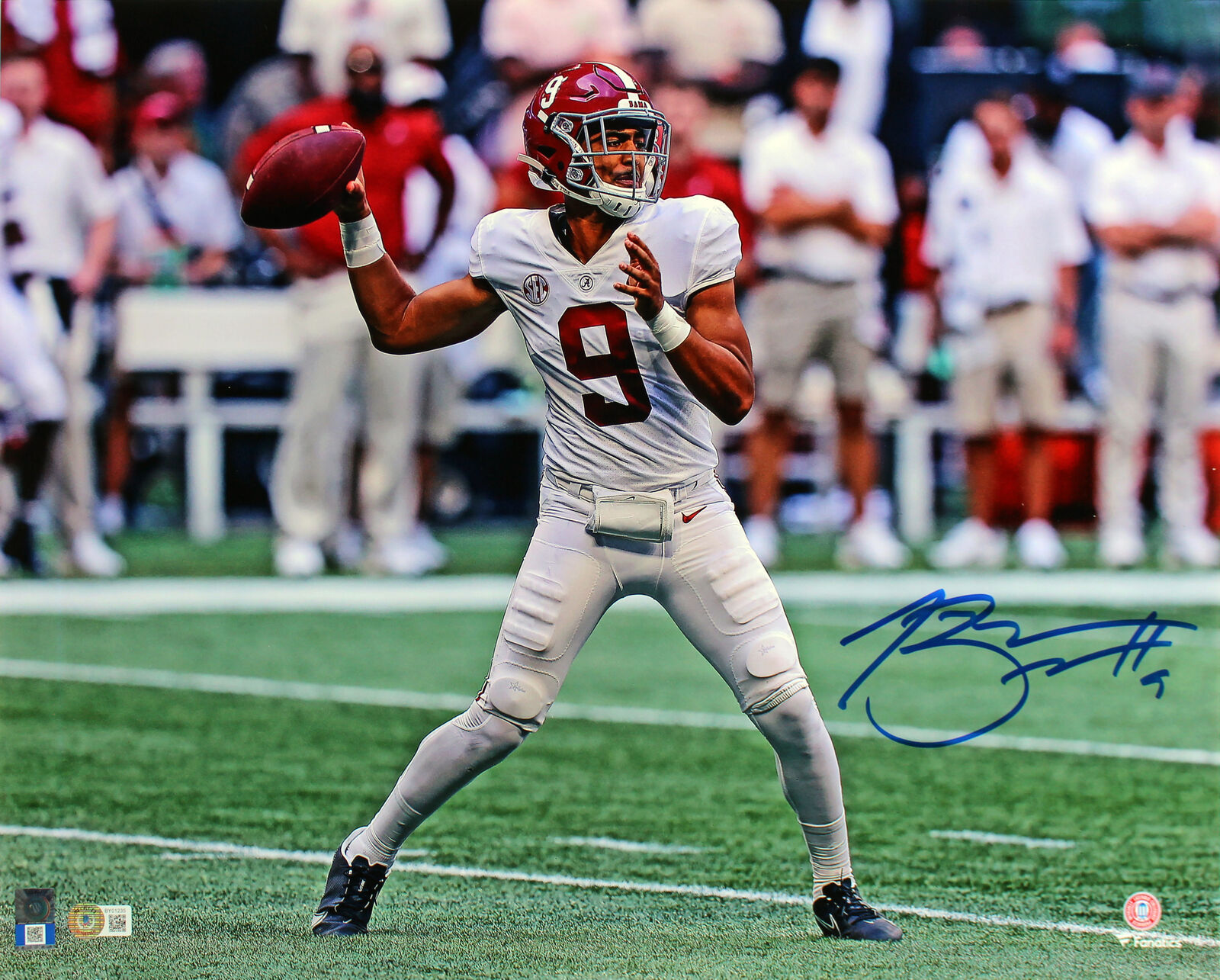 Alabama Bryce Young Authentic Signed 16x20 Horizontal Passing Photo Poster painting BAS Witness