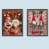 【2 pi&egrave;ces/paquet】-No&euml;l gnome-plein rond diamant peinture-30 * 40cm