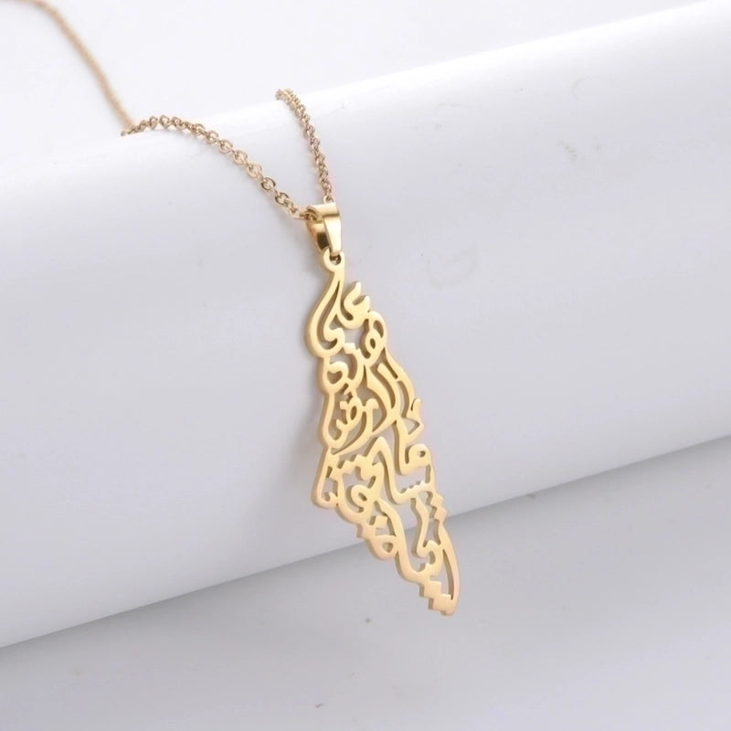 Elegant Map Stainless Steel Plating Necklace