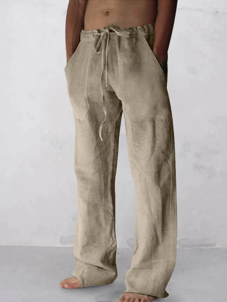 wide-legged linen style comfortable pants
