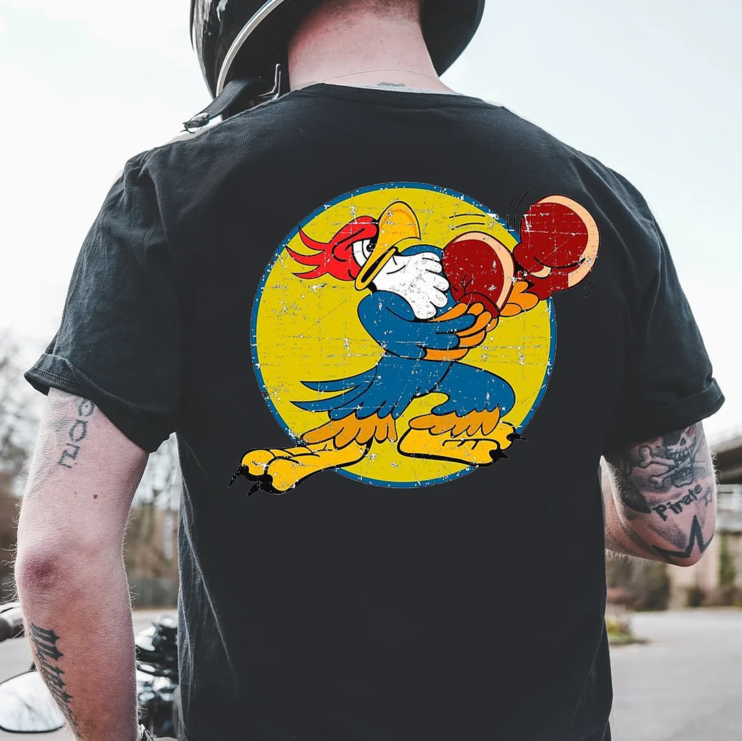 Boxing Eagle Print Men's T-shirt