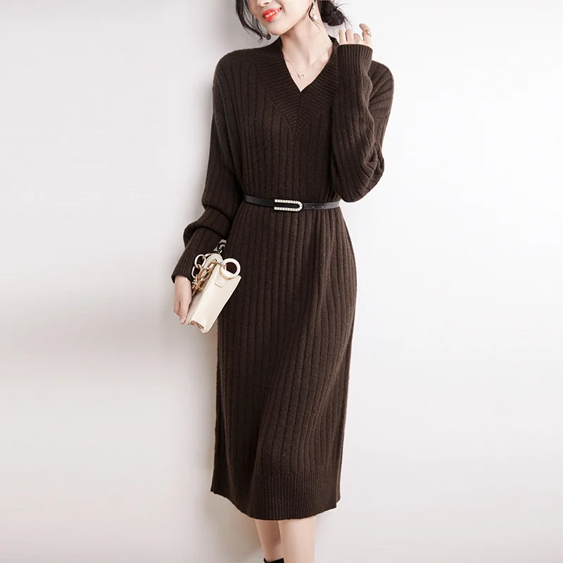 Women's fashion long pullover autumn winter cashmere sweater