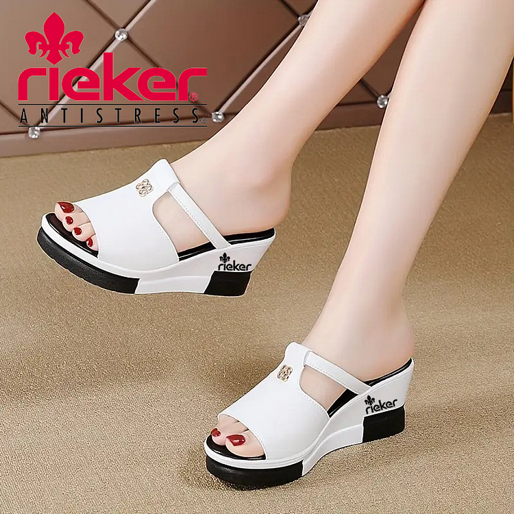 Nové dámské ortopedické sandály RIEKER@2025 pro zvýšení výšky
