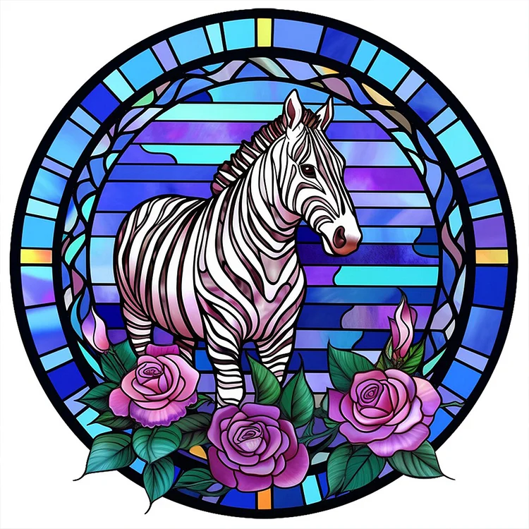 Glass Style Zebra 30*30CM (Canvas) Full Round Drill Diamond Painting gbfke