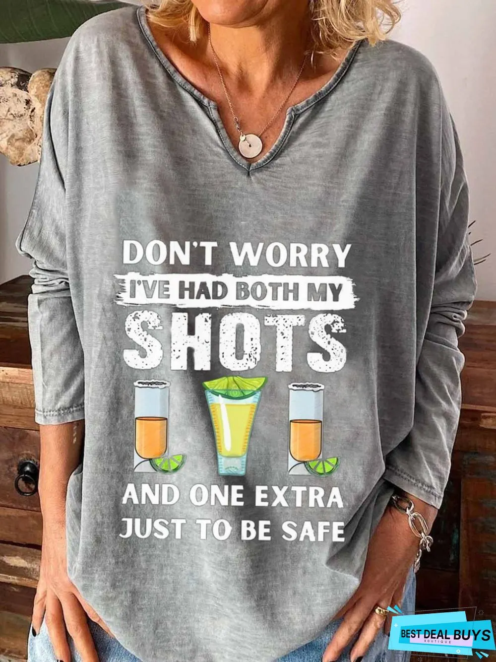 Casual Long Sleeve Printed Top Tunic T-Shirt