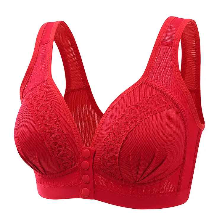 BUY 1 GET 2 FREE(Please add 3 pcs to cart)-2023 Front Button Breathable Skin-Friendly Cotton Bra