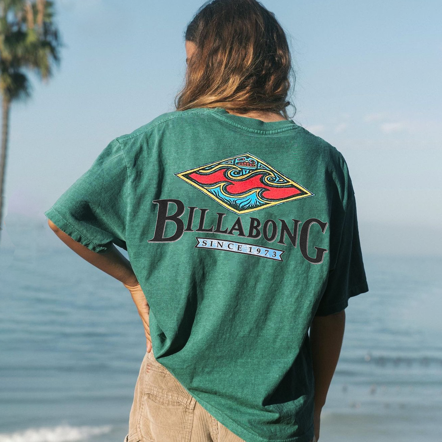 Casual Vintage Printed Surf T-shirt / [blueesa] /