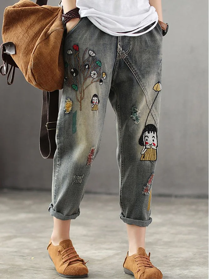 As Picture Sweet Cotton-Blend Pants