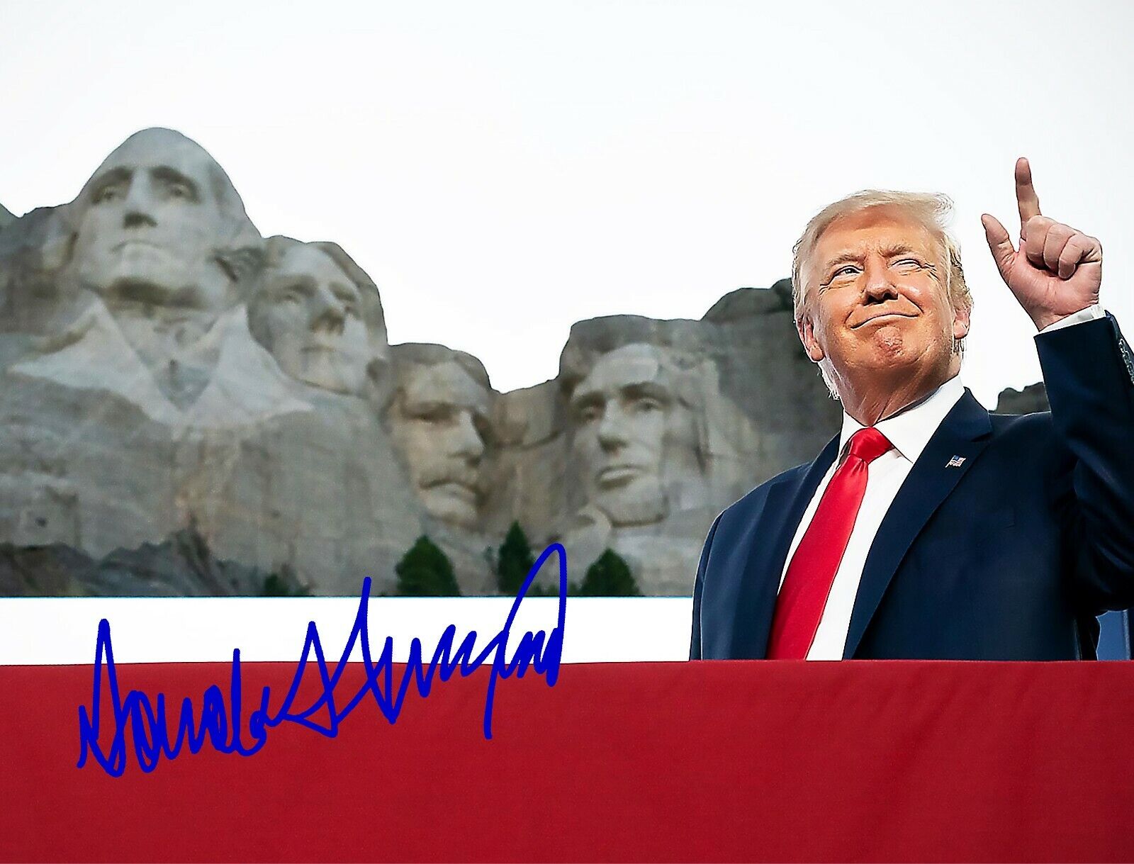 PRESIDENT DONALD MELANIA TRUMP SIGNED AUTOGRAPH 8.5X11 Photo Poster painting REPRINT MT RUSHMORE