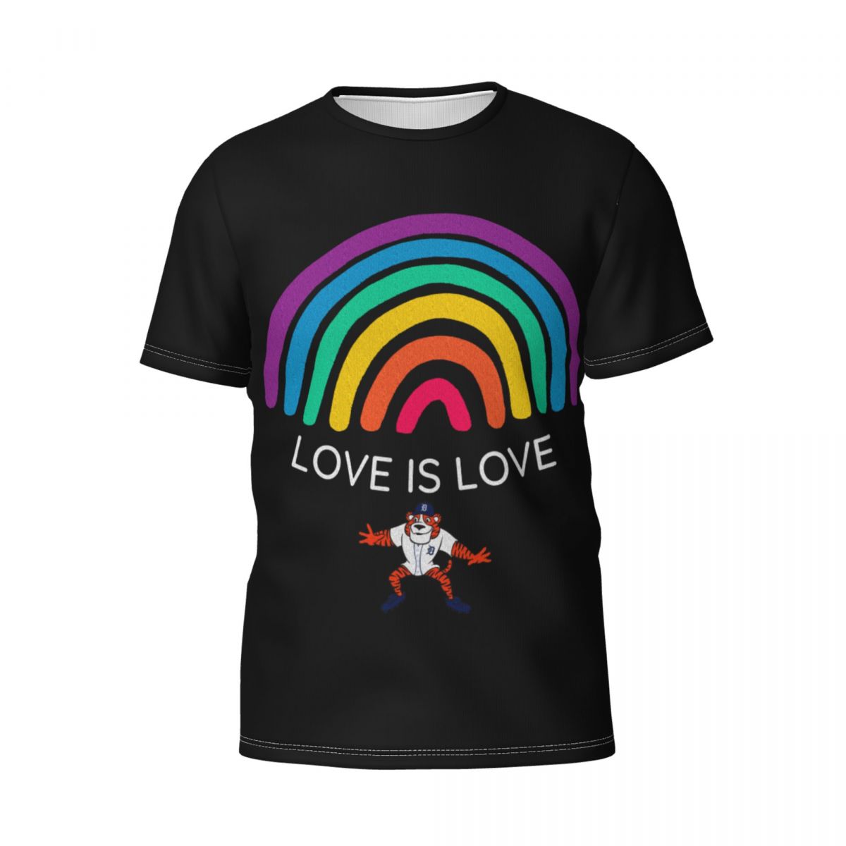 Detroit Tigers Love is Love Pride Rainbow Printed Men's T-Shirt