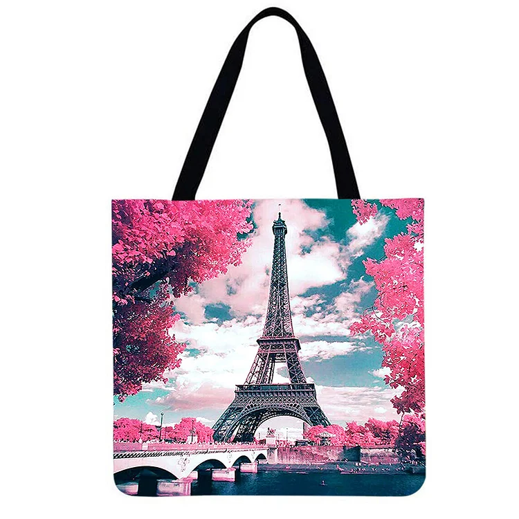 Linen Eco-friendly Tote Bag - Eiffel Tower