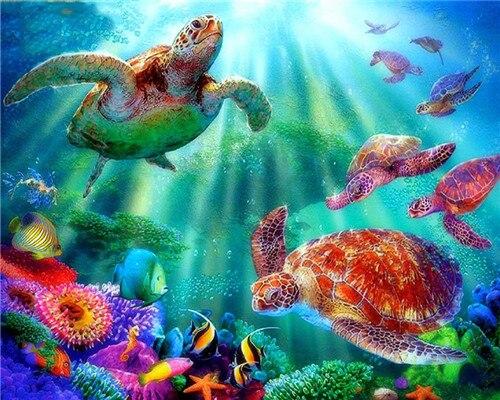 

Tortoise Marine – Paint By Numbers - 40*50CM, 501 Original