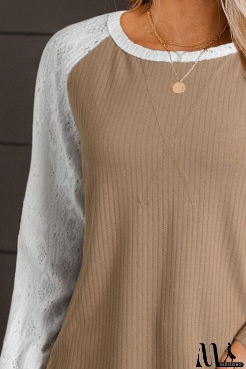 MidiSono - Color Block Raglan Sleeve T-Shirt