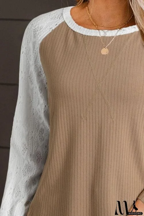 MidiSono - Color Block Raglan Sleeve T-Shirt