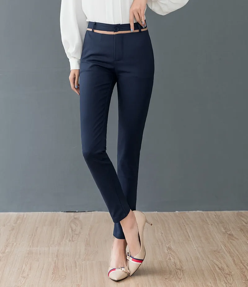 Women Pants Fashion 2020 Spring High Waist Office Lady Trousers Workwear Ankle-length Casual Woman Stretchy Slim Pencil Pants