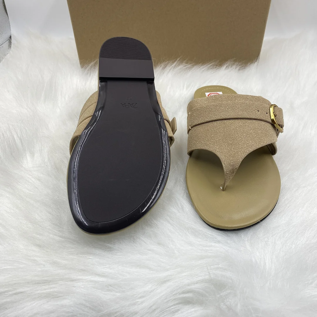 Breakj Breakj Home 2025 New Word-Word Sandals Women's New Large-Size Loose Cake Soles Casual Toe Shoes