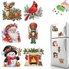 6Pcs Diamond Painting Acrylic Christmas Fridge Stickers Magnets Decals for Home Decor