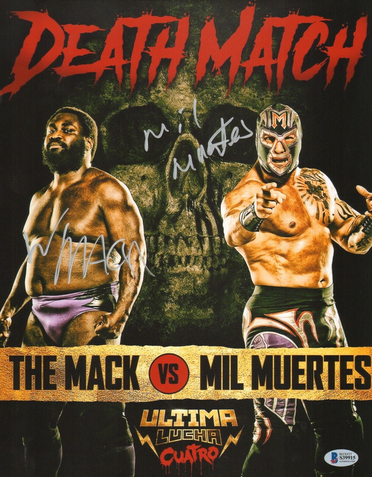 Willie Mack & Mil Muertes Signed 11x14 Photo Poster painting BAS COA Lucha Underground Autograph