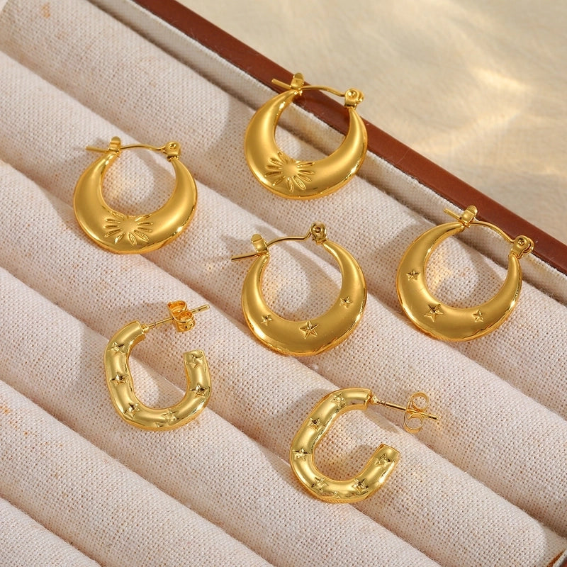 1 Pair Basic Minimalist Irregular Geometric Plating 304 Stainless Steel 18K Gold Plated Earrings