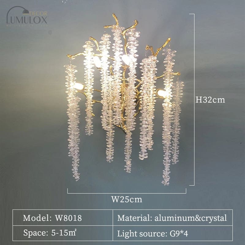 Luxury Handmade Crystal Chandelier With Branch Art Design - Perfect For Living Rooms Villas Halls