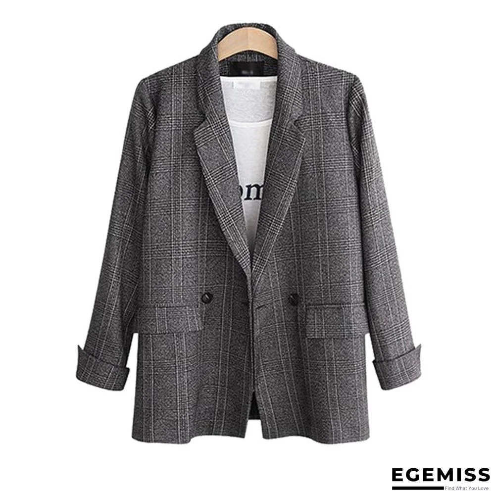 Retro Simple Loose Plaid Suit Jacket Jacket | EGEMISS